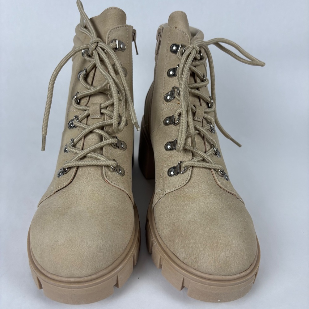 Sun Stone, Rutheep Faux Leather, Round Toe, Low Ankle Lug Bootie Women’s 10 - Picture 4 of 10